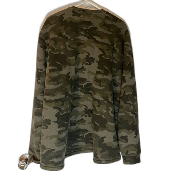 Lee Shirt XL Men’s Camo Henley Long Sleeve Faux Sherpa Lined Gorpcore Cabincore - Picture 8 of 8
